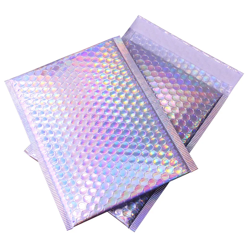 10Pcs/Lot Bubble Mailers Aluminized Bags Laser Envelope Self Seal Postal Gift Packaging Bags Book Shipping Package Colorful Bags