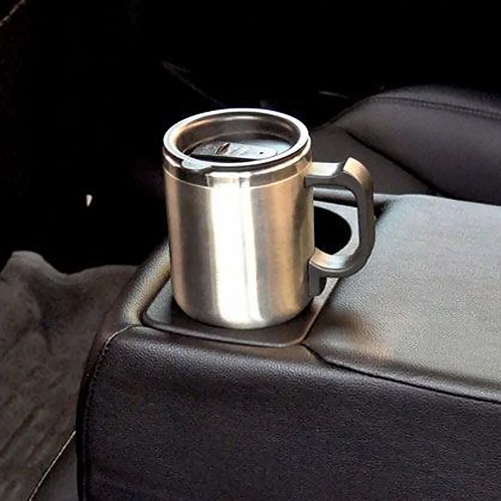 

450ml Car Heating Cup Stainless Steel Electric In-car Travel Heating Cup 12V Hot Water Bottle for Heating Water Coffee and Tea