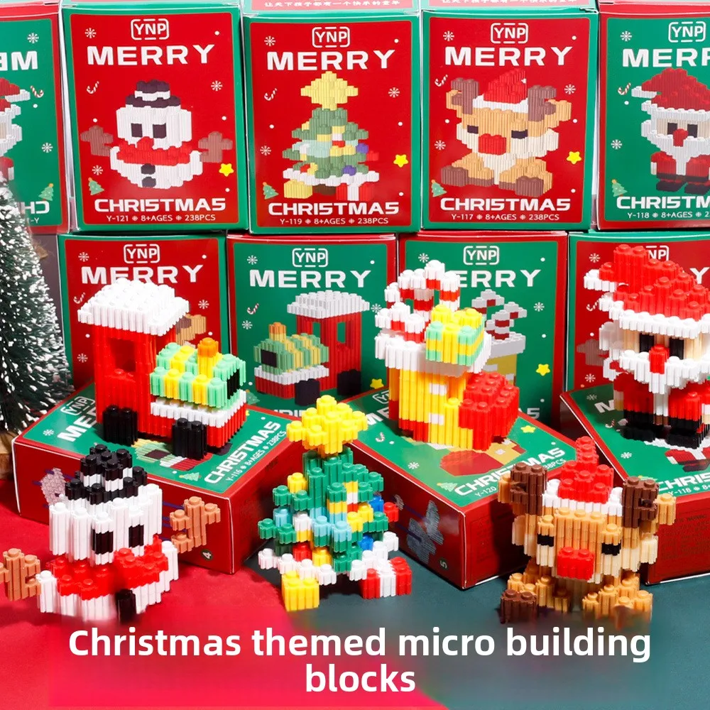 

Christmas theme micro particle building block boxed student children educational assembly toys