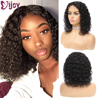 Short Bob Curly Lace Closure Wig Brazilian Natural Human Hair Wigs For Black Women Middle Part Lace Closure Wig Non-Remy IJOY