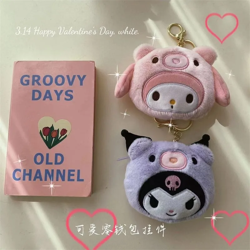 Cinnamoroll Pochacco Anime Kawaii Sanrio encantadora muñeca cartera lindo monedero de dibujos animados colgante bolsa de almacenamiento de auriculares regalos Juguetes