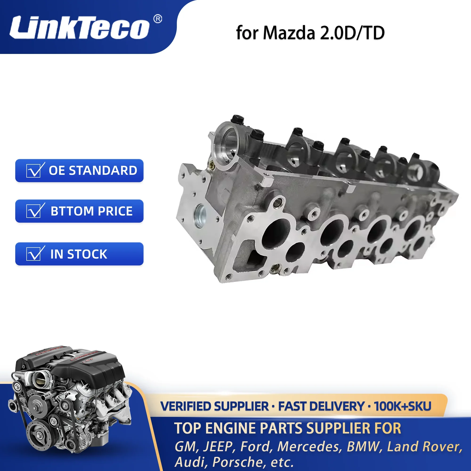 Engine Cylinder Head Assembly for Mazda RF-CX/comprex 626 2.0D/TD 1993-97 908742  FS0110100J  FS0210100J  FS0510100J