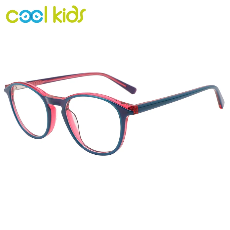 COOL KIDS Optical Children Kids Glasses Acetate Oval Boys&Girls Frames Double Colors Design Frame Child Eyeglasses WK1056