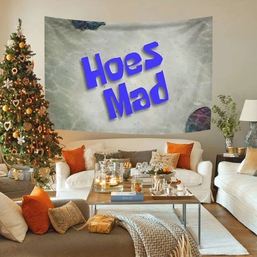 3x5 Ft Hoes Mad Flag Tapestry Banner Funny Poster UV Resistance Fading Durable  Wall Flag  for College Dorm Bohemian Decor