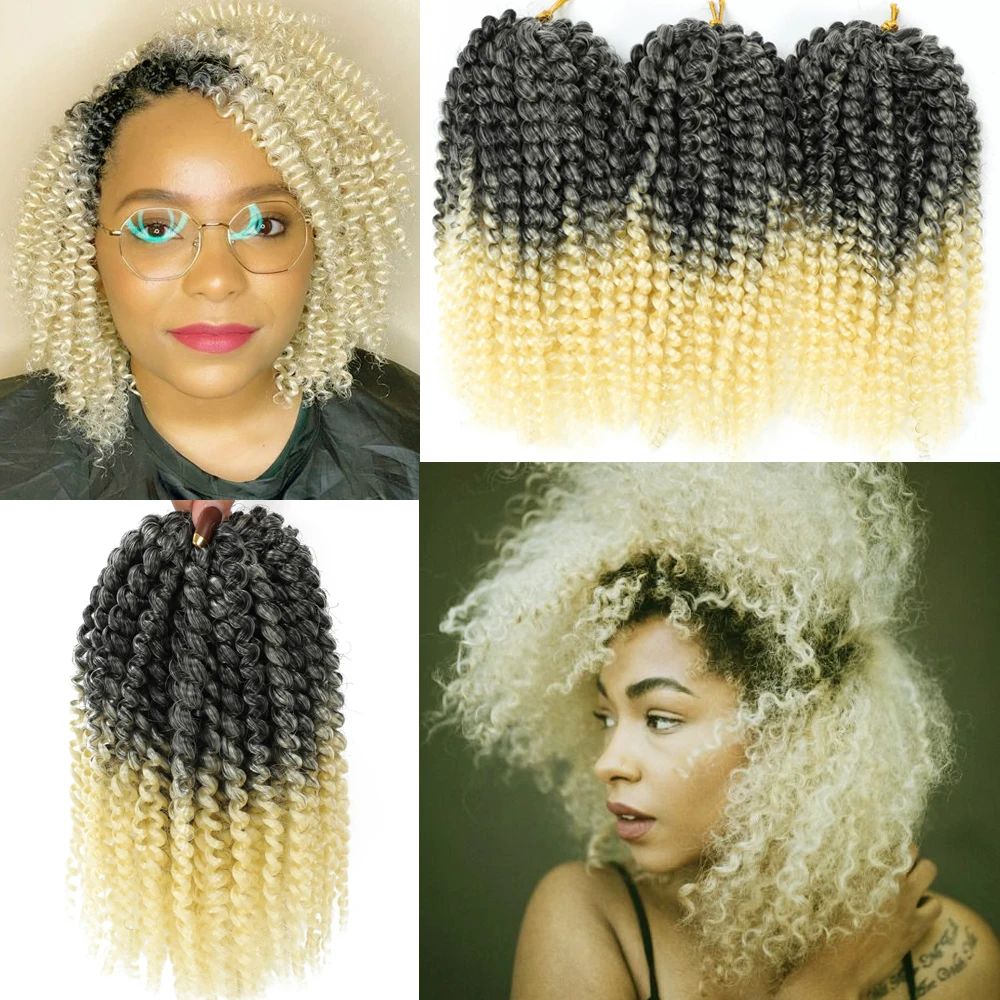 

Passion Twist Hair Marlybob Crochet Hair 3-8 Bundles/Lot Synthetic Ombre Braiding Hair Extensions Small Afro Kinky Curly Twist