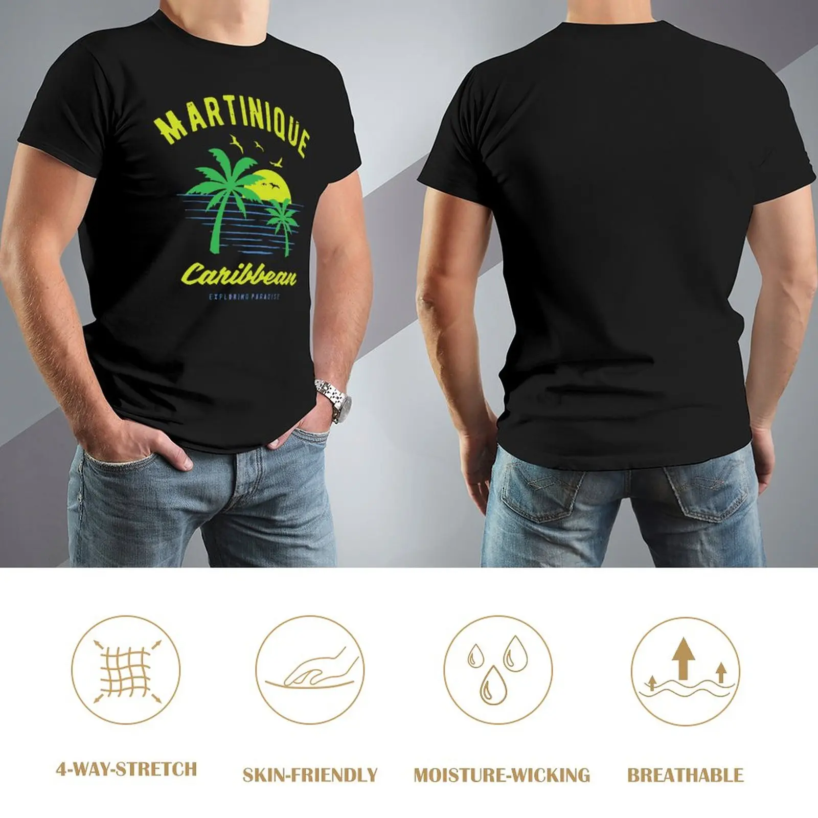 Martinique Caribbean Paradise Gift And Souvenir Novelty  Top Tee High Quality  Home USA Size