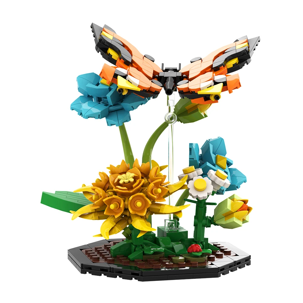 Gobricks MOC Honeybee Butterfly Dragonfly Bricks modello carino Bee Garden blocchi di costruzione fai da te Set giocattoli educativi per regalo per