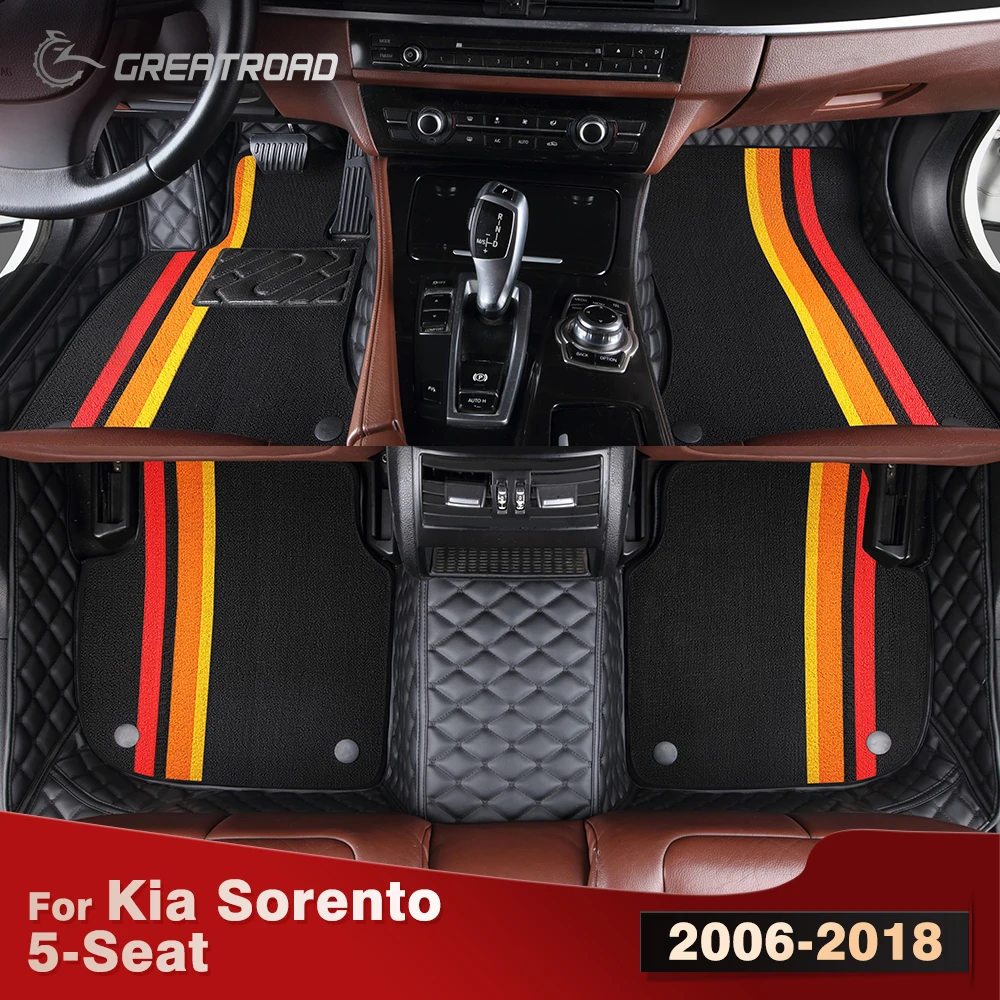 

Для Kia Sorento (5 мест) 2006-2018 двухслойные автомобильные коврики на заказ, автомобильный ковер, аксессуары для интерьера