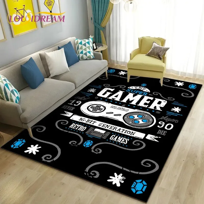 3D Cartoon Gamer Game Controller Area Rug,Carpet Rug for Living Room Bedroom Sofa Doormat Decoration,Kid Play Non-slip Floor Mat