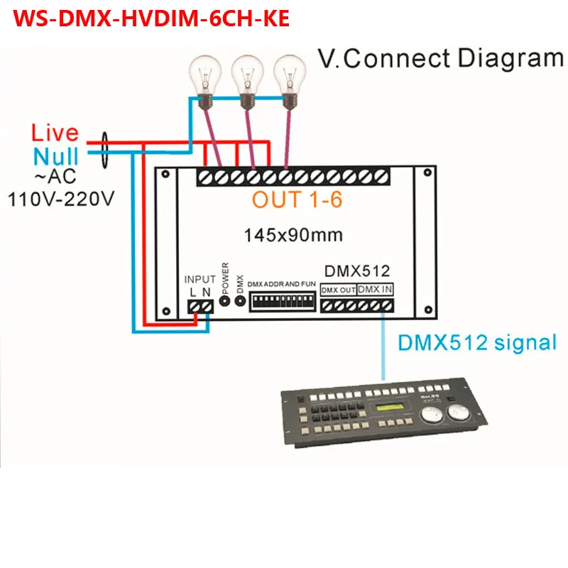 Imagem -04 - Decodificador de Alta Tensão para Lâmpadas Incandescentes Dimmer Dmx Iluminação de Palco Lâmpada ac 110v220v Canais 12 Canais 50hz Canais 12 Canais