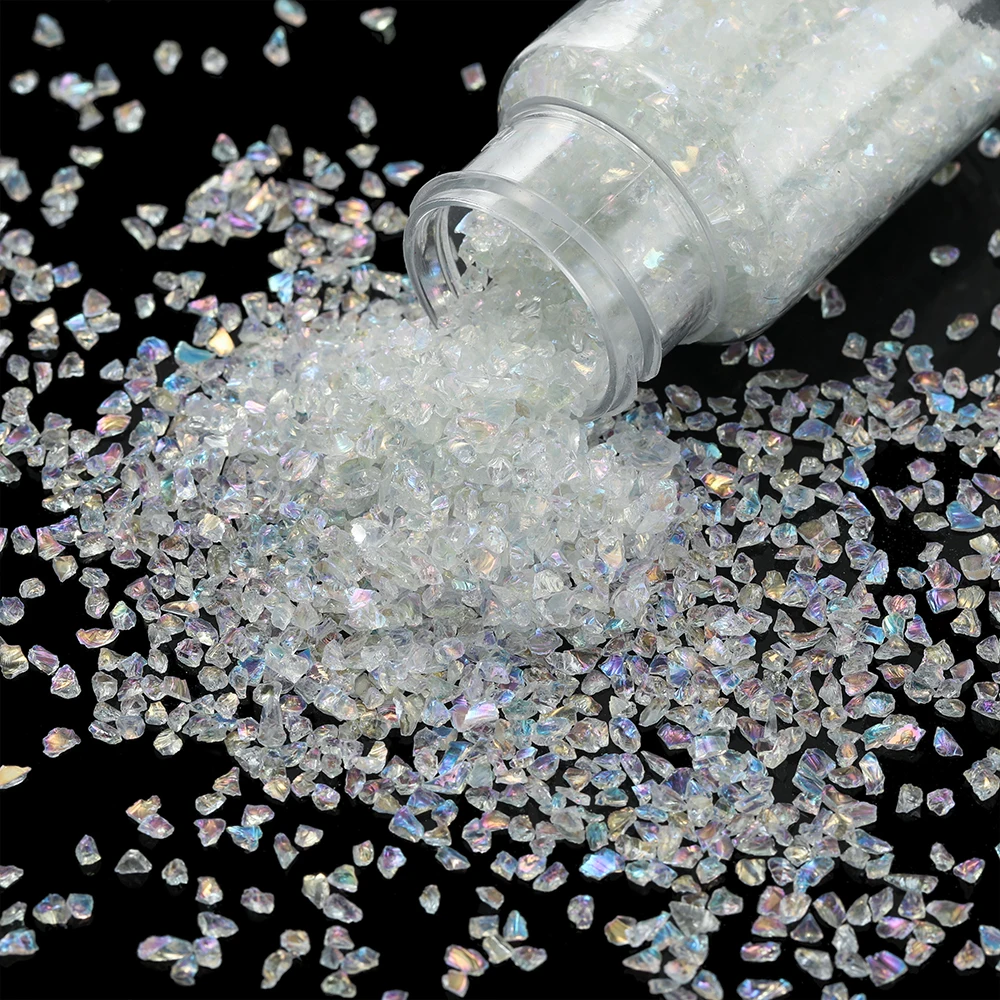 30 g/Flasche Glas Zerkleinerte Steine Harzfüllungen für DIY Epoxidharzform Unregelmäßige Kristall Nail Art Dekoration Schmuckherstellung – Detail 7