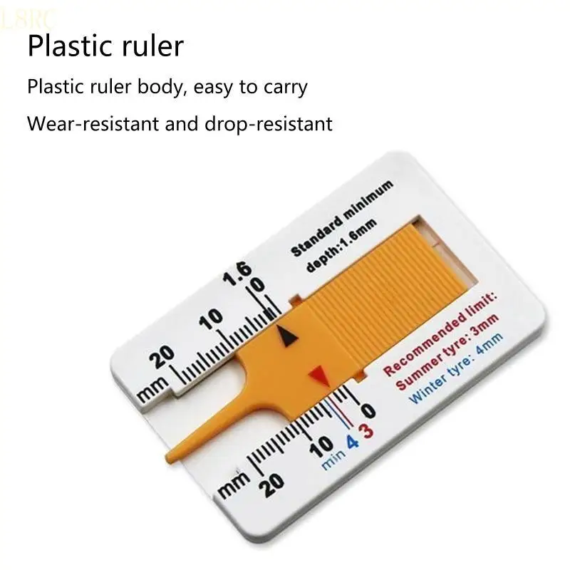 

L8RC Tire Ruler Portable Tyre Checker Adjustable Depth Gauge for Car Auto
