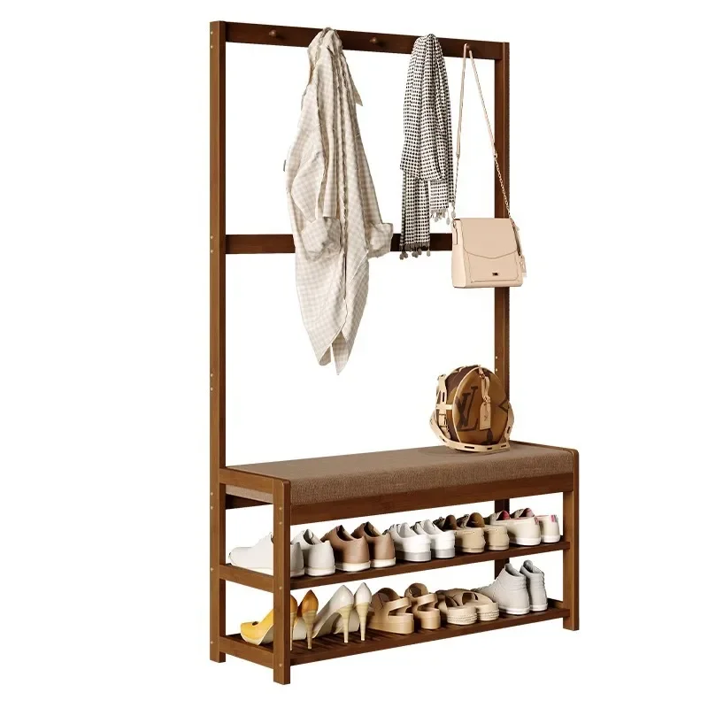 

stool coat rack integrated simple hanger Hanging hanger floor combination shoe change