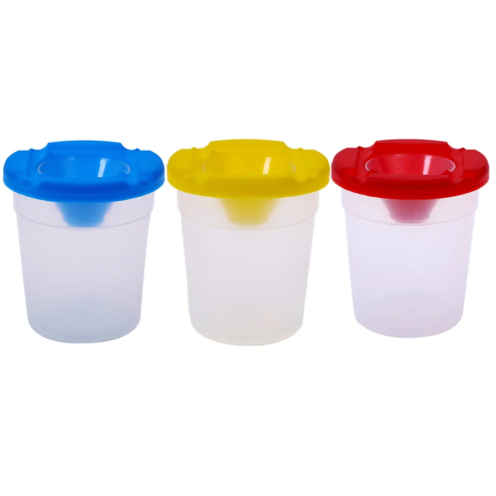 

5 Pcs Paint Brush Pigment Child Storage Container Clear Painting Cups with Lids