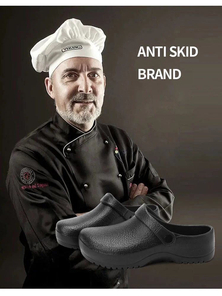 Summer Chef Shoes for Man Sport Sandals Flat Non Slip Clogs Kitchen Shoe Multi Occasion Multi Crowd Work Shoes Walking Slippers