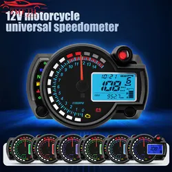 Universal LCD Digital Motorcycle RX2N Odometer Speedometer Meter Instrument Adjustable MAX 299KM/H 7 Colors Dashboard for Motor