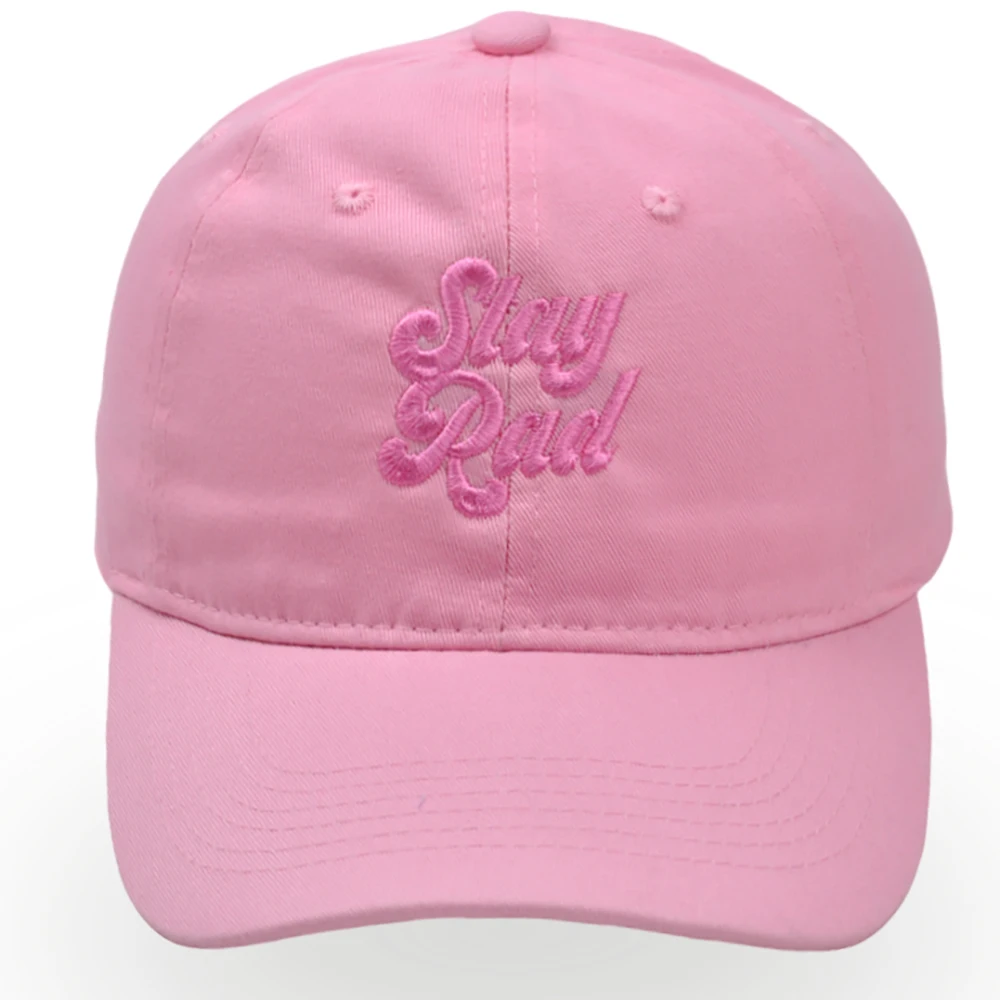 STAY RAD Baseball Cap Pink High Quality Embroidery Mom Hat Summer Women Beach Hat Soft and Comfortable Adjustable Unisex