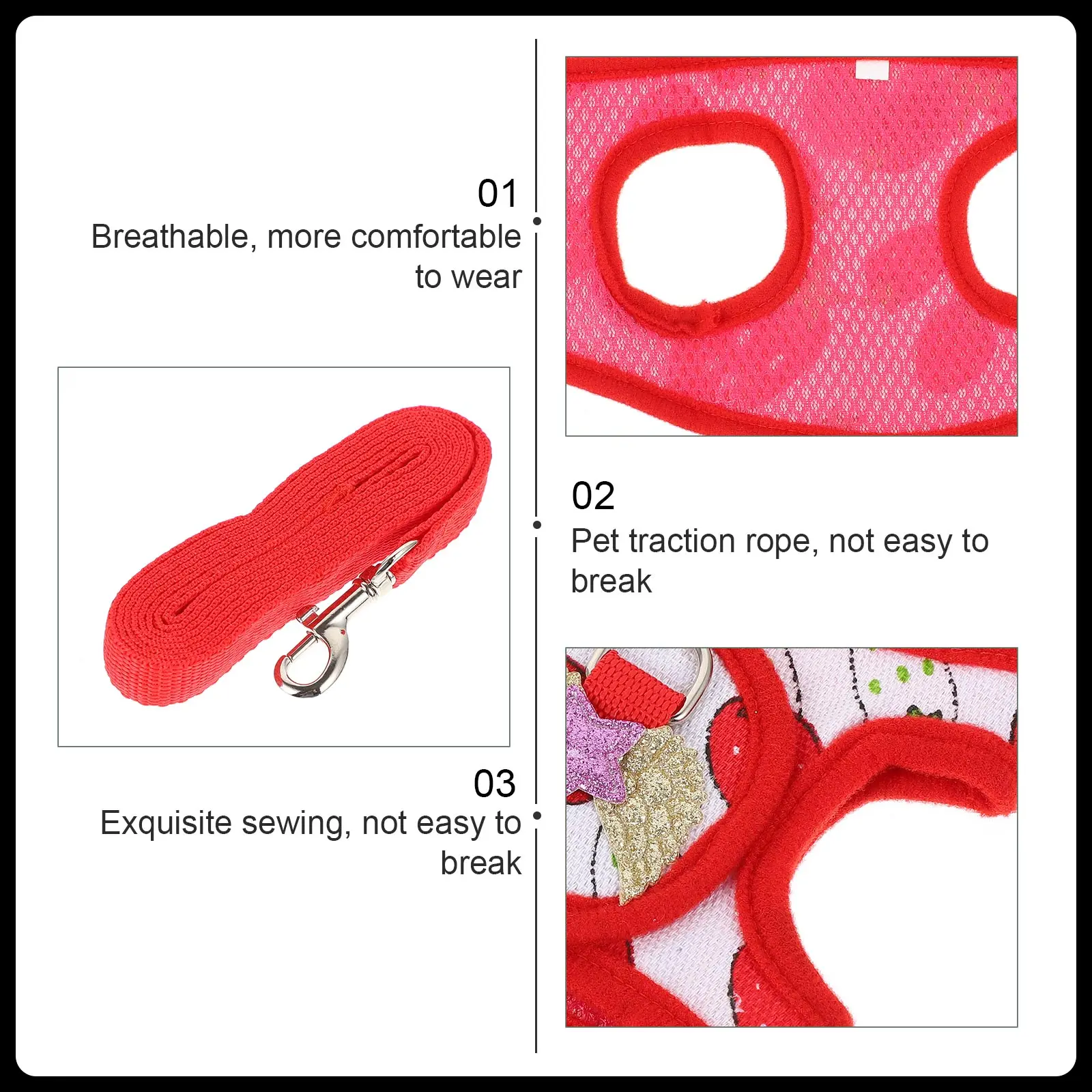 

Rabbit Harness Pet Cloth Supplies Small Photography Costume Vest Bunny Leash Pulling Strap Clothes Animal with Ropes