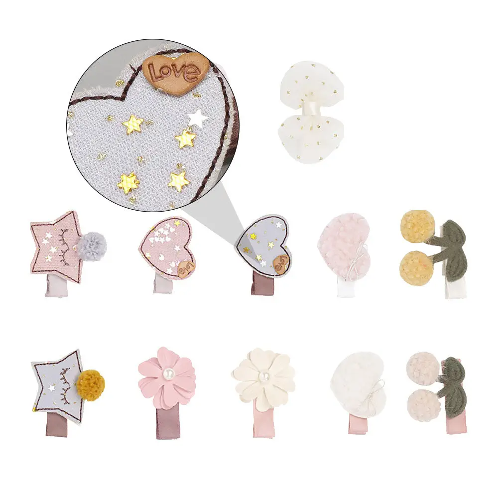 

10 шт. детских заколок для волос: высокоэластичные, гипоаллергенные, милые, для дня рождения, фотосессий, модные украшения для волос