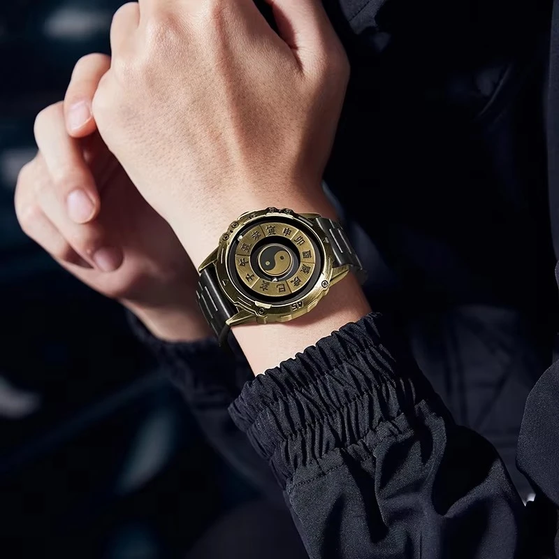 DOM 1737 Venta caliente 2024 nuevo reloj de suspensión magnética tecnología de los hombres concepto de personalidad creativa reloj de cuarzo resistente al agua