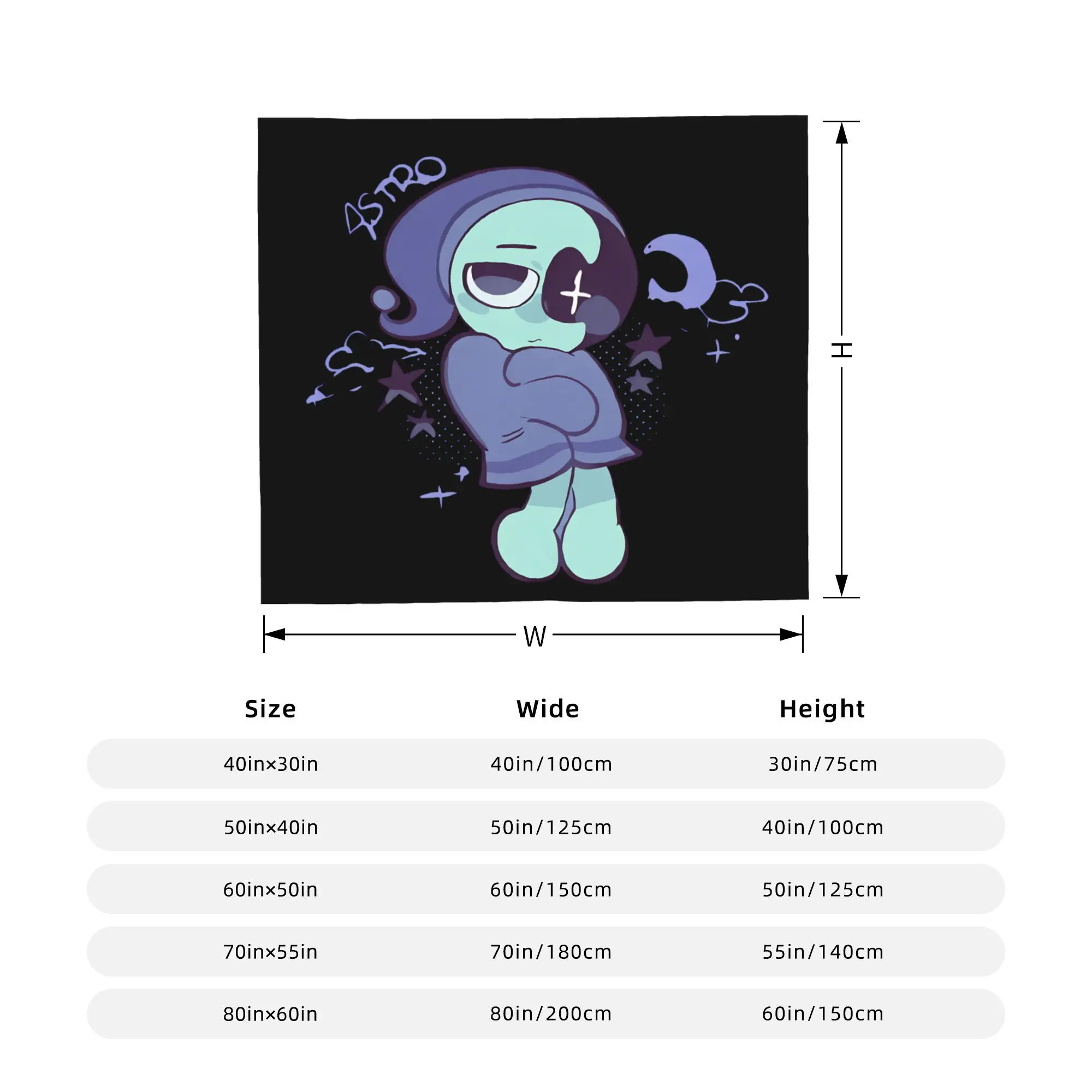 Dandys World Astro Mantas de lana Catoon Novedad Manta para el hogar Edredón de 150 * 125 cm view 5