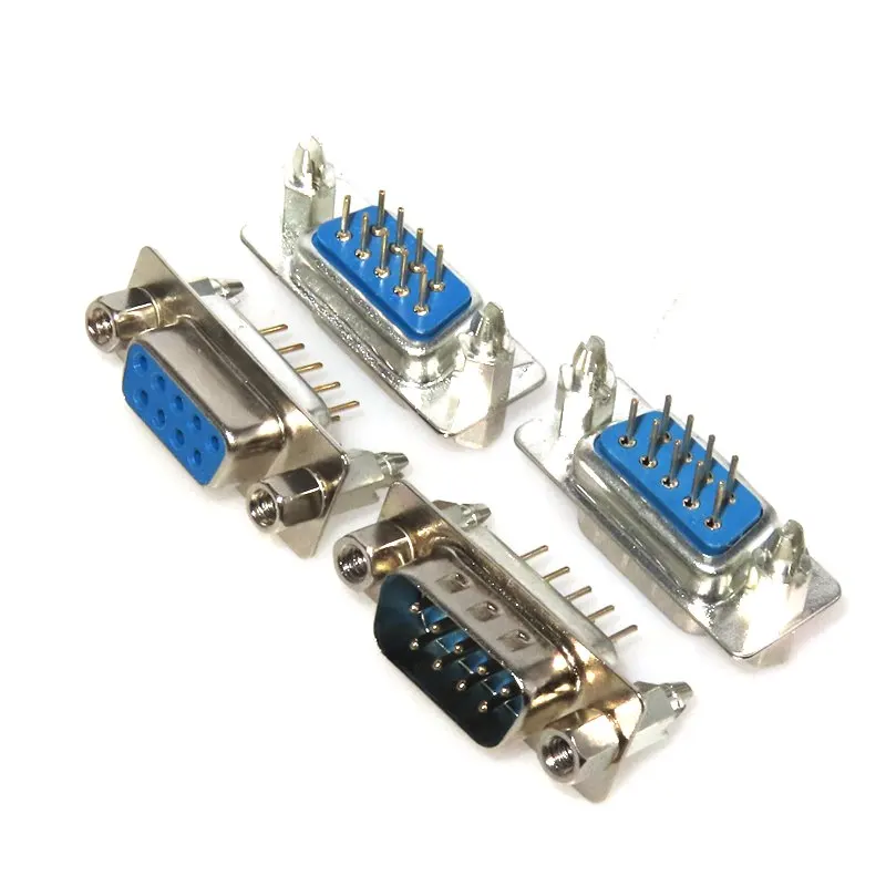 50 Pcs/Box DB9 9-Pin RS232 Serial Connector, DP9 D-Sub Male/Female Straight PCB Mount Socket with Nuts
