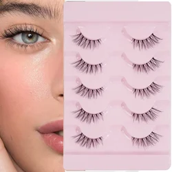 7 Pairs of Natural Transparent Terrier Tail Half Eye False Eyelashes 13mm Cat Eye False Eyelashes