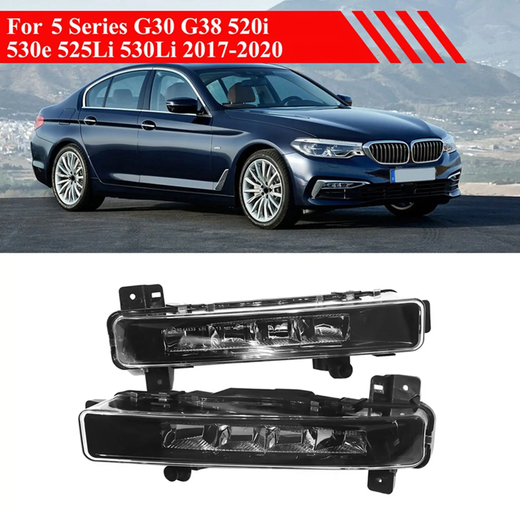 63179477171 Car Front Left LED Fog Light Daytime Running Lamp for-BMW G30 G31 G38 530E 530I 540I M5 M550I 2017-2020