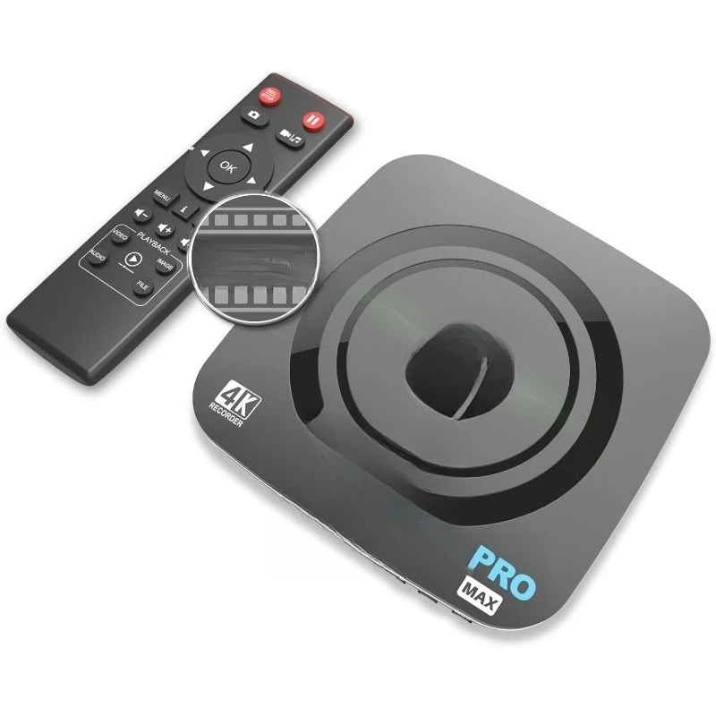 

Pro Max, Cinematic-FPS 4K@24fps (Max 30) Video Recorder with H.265/H.264 Codec, 4K@60fps Passthrough HDMI Capture DVR.