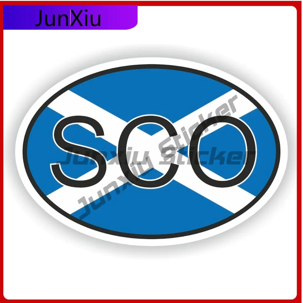 Scotland Oval Country Code Sco Flag National Emblem With White Border Vinyl Decals Anti Scratch Exterior Rv Decals And Stickers
