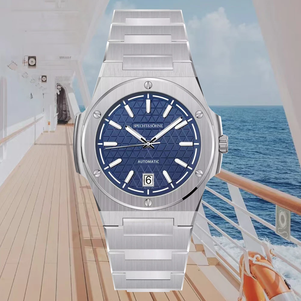 Neuheiten Luxus 37MM Mode Automatische Mechanische Uhren Für Männer NH35 Movt Edelstahl Leuchtende Uhr Wasserdicht