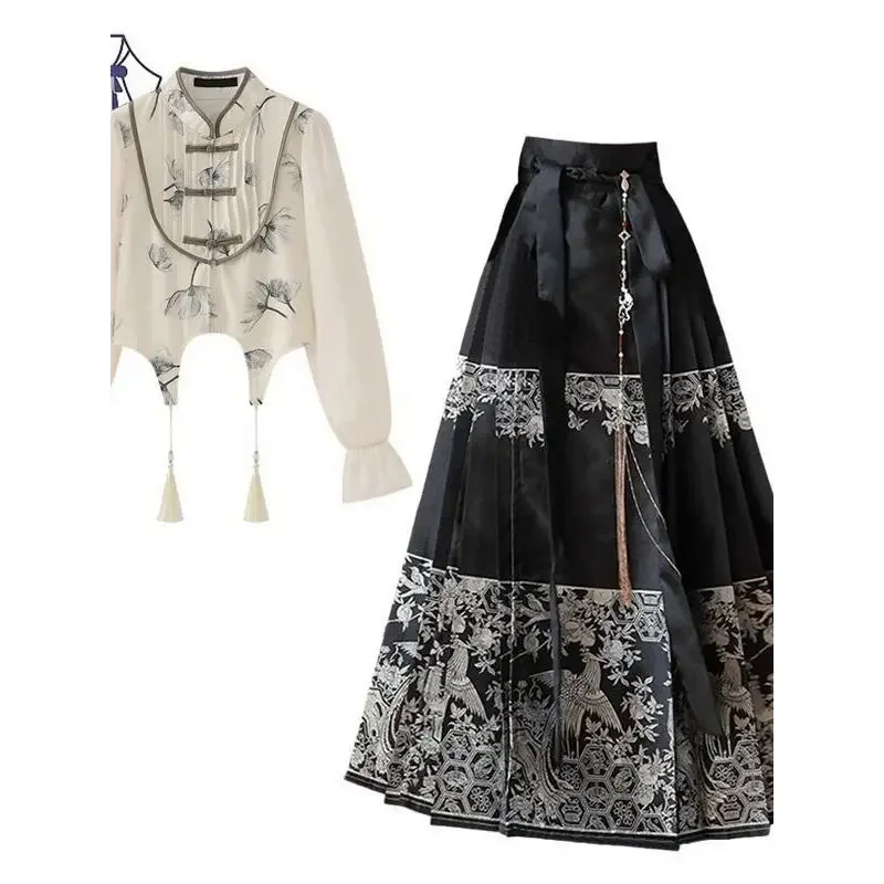 Chinese Style Horse Face Skirt With Improved Design Hanfu New Chinese Style Top With A Trendy And Fashionable Clothes