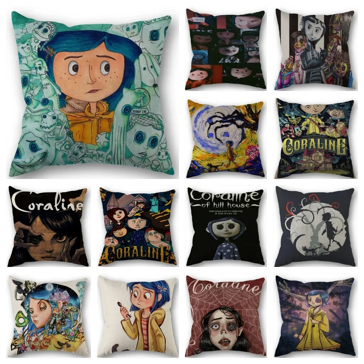 

CORALINE Pillowcase-Wedding-Decorative Cotton Pillow Case For Home Pillow Cover 45X45cm pillow covers decorative