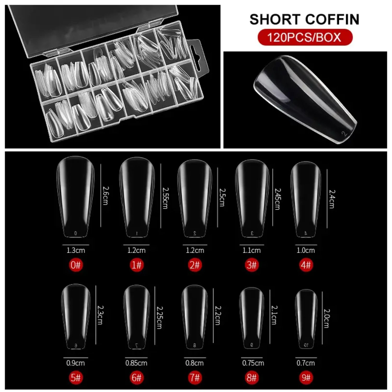 Flawless Manicure Look Achieved with 120 Stunning Transparent Acrylic Capsule Fake Nails in Boxed Kit for Perfect Nail Styling