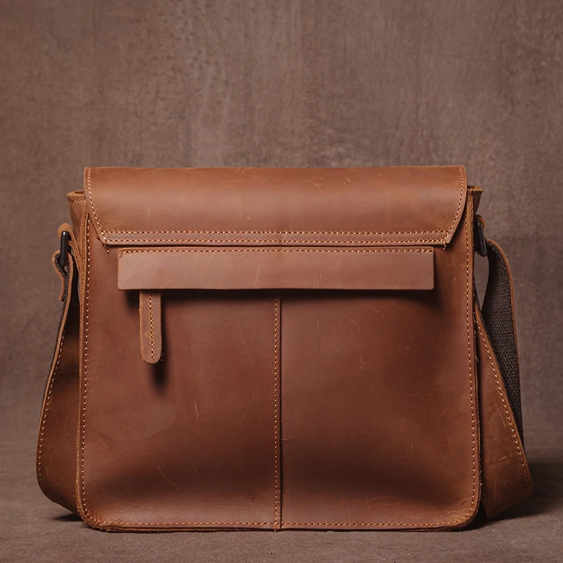 GURO Luxury Brand Genuine Leather Shoulder Bag Men Crazy Horse Cowhide Messenger Bag Women Retro Crossbody Bag Trend Satchel Bag