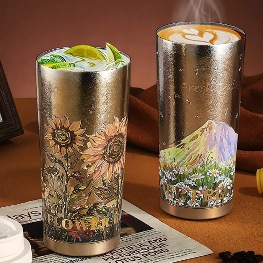 

520ml Titanium Insulated Thermal Coffee Cup Travel Tumbler Vaccum Keep Drinks Cold Hot Portable Leakproof Outdoor Office