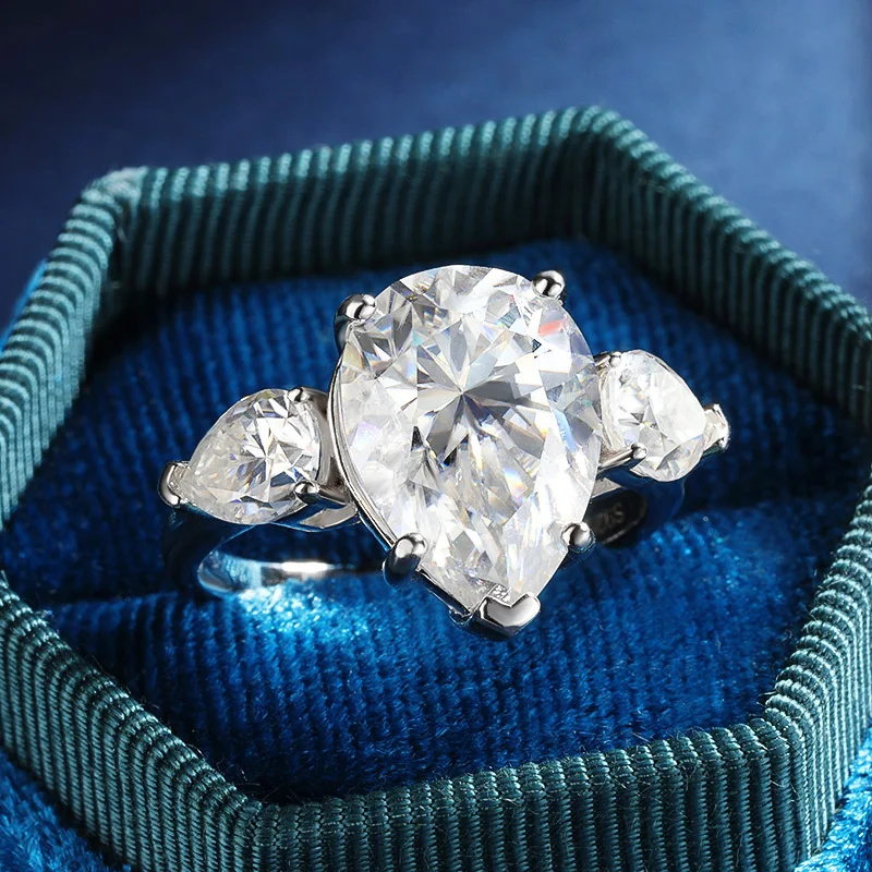 

TBCYD 6 карат + 1,6 карат с каплями воды, полный муассанит, обручальные кольца для женщин, стерлинговое серебро 925 пробы, подарок на помолвку, ювелирные изделия