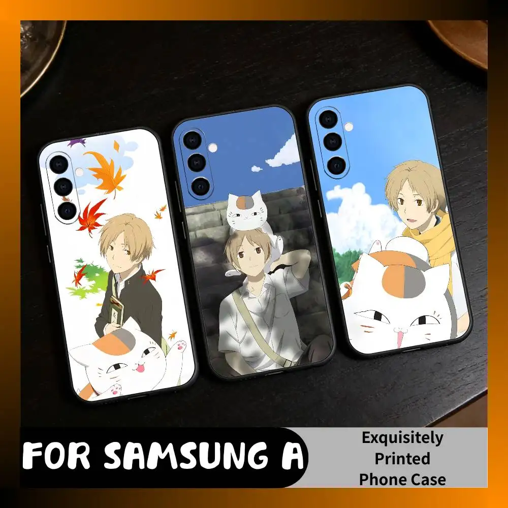 

Anime N-Natsume With M-Madara Phone Case For Samsung Galaxy A73,A72,A71,A70,A52,A51 Others Soft Black Cover