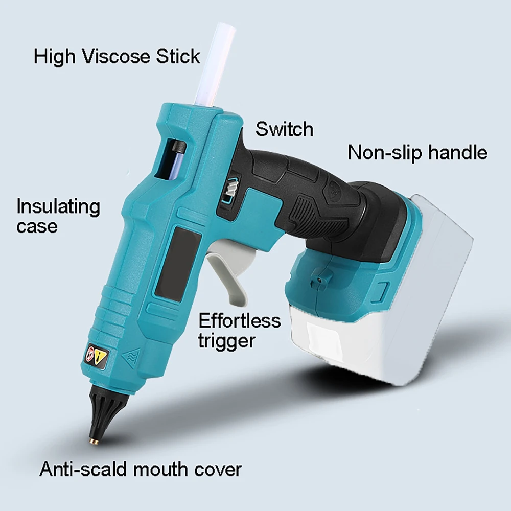 DIY pistola de cola elétrica para Makita, derreter a pistola de ar quente, anti-escaldante, 11mm Sticks, 18V, 21V bateria, 130W