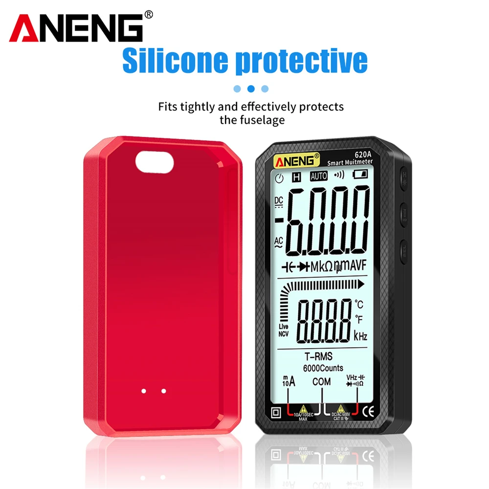 ANENG 620A Professional Digital Multimeter 6000 Counts True RMS Auto Test Capacimeter Transistor Electrical Temp Resistance Test