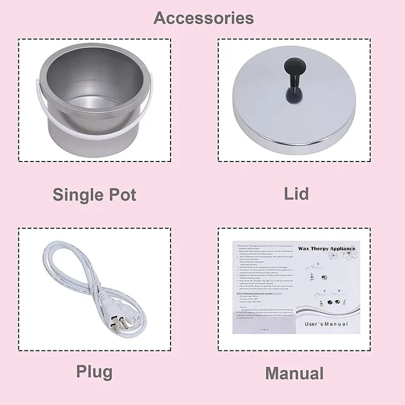 Household Electric Wax Heater Single Pot Temperature-Controlled Wax Warmer Machine for Facial Skin Waxing Kit Hair Removal Tool