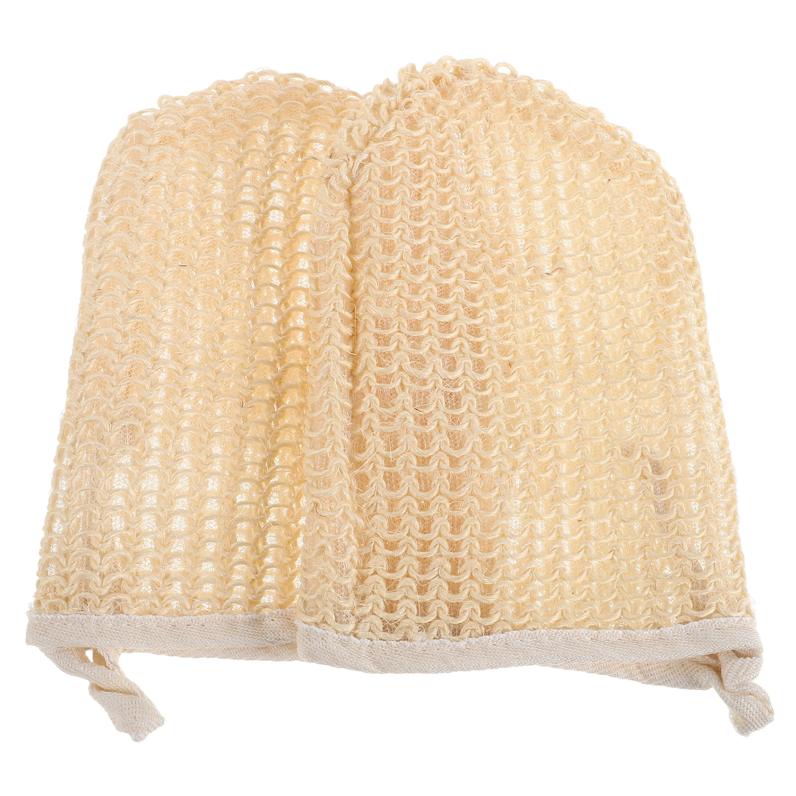 

2Pcs Sisal Gloves Body Exfoliator Scrubber Bath Mittens Sponge Reusable Cleaning Dead Skin Shower Gloves for Women Men