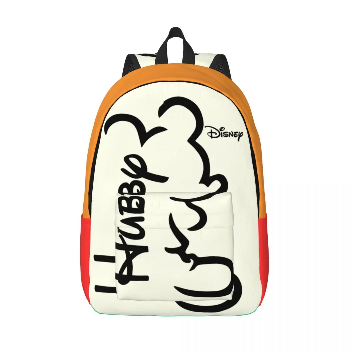 Schoolbag Hubby Happy Valentines Day Zipper Closure Disney Mickey Mouse Cartoon College Student Gift Kawaii Schoolbag Camping