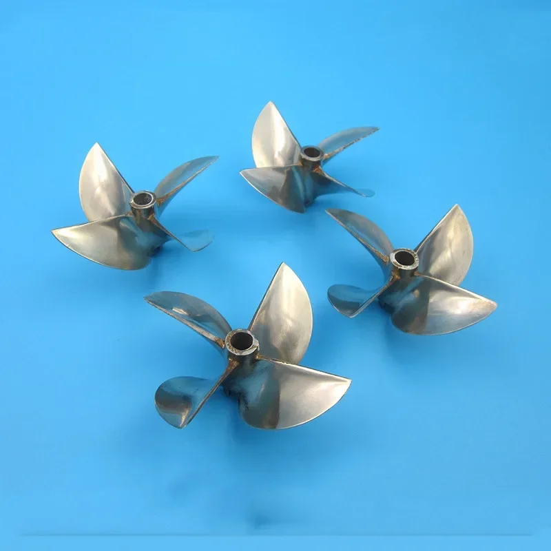 6717 Large Copper Propeller 4-Blade 67mm Diameter 6.35mm Shaft Hole 1.7 Pitch for RC Drone Motor