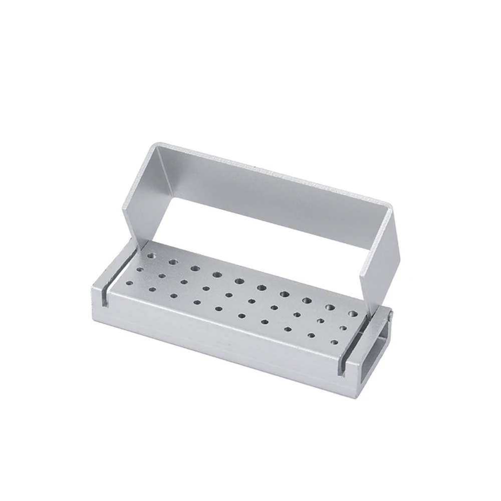 PIORPOY 30 Holes Dental High and Low Speed Handpiece Bur Holder Aluminium Autoclavable Drills  Block Disinfection Box Dentistry