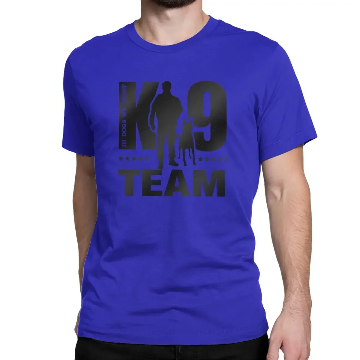 K9 Team K9 Unit Malinois T Shirts Men Pure Cotton Casual T-Shirt Round Collar Belgian Dog Tees Short Sleeve Clothes Graphic