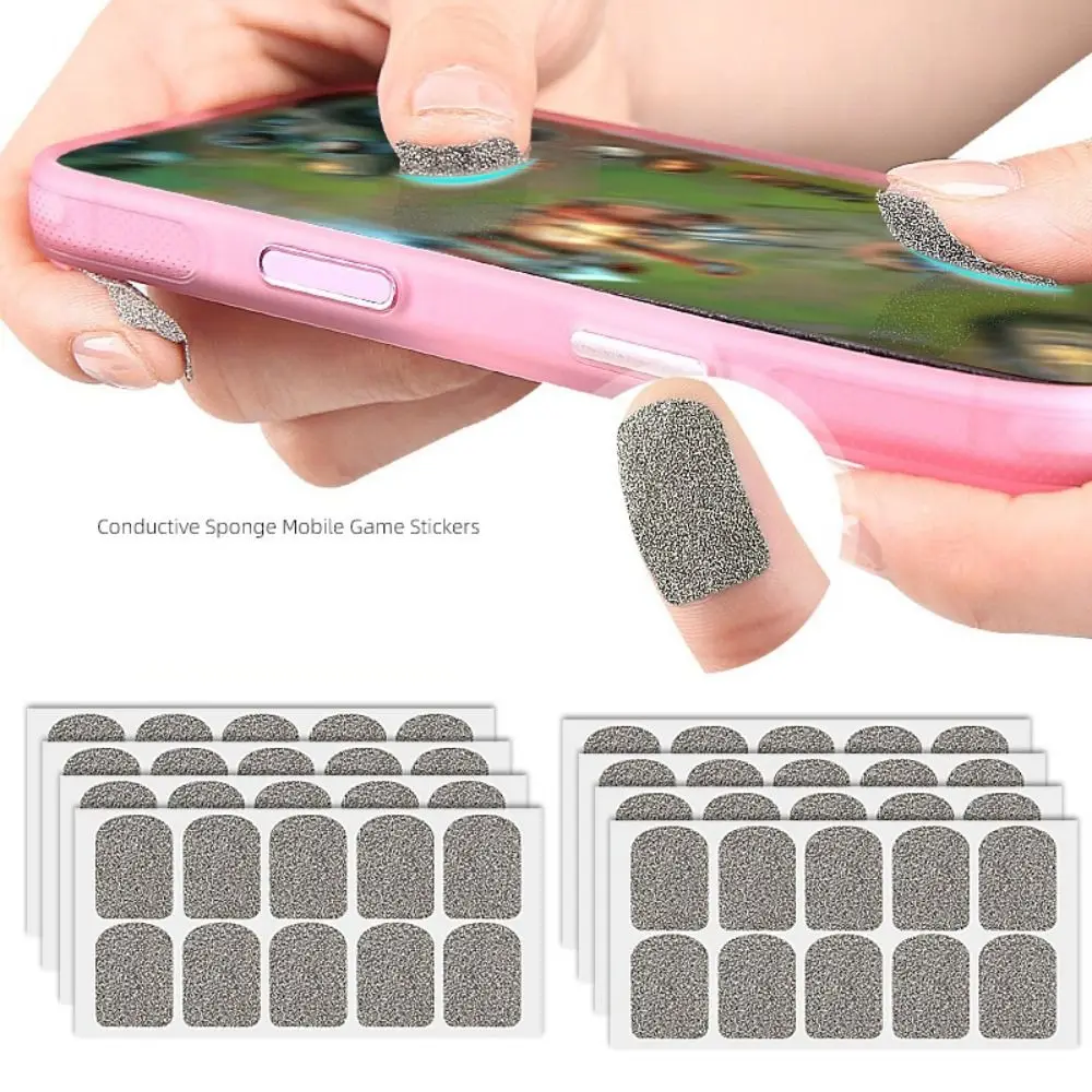 10pcs Ultra Thin Gaming Finger Stickers Sensitive Touch Anti Sweat Conductive Stickers Self-adhesive Fingertip Sticker E-Sports