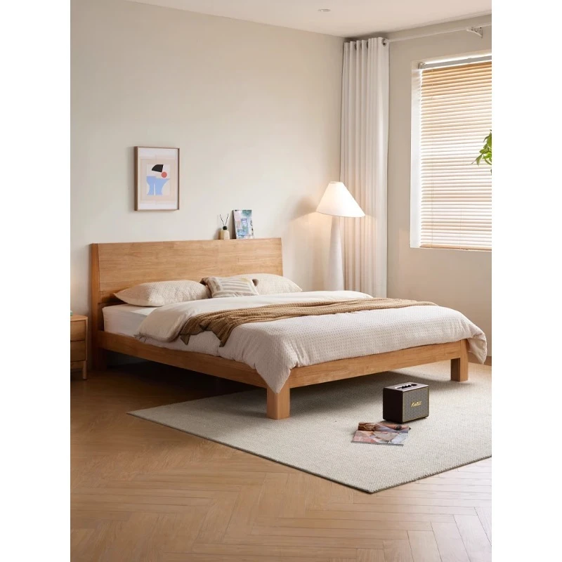 

Retro walnut full solid wood bed 1.2 meters single row skeleton wood industry