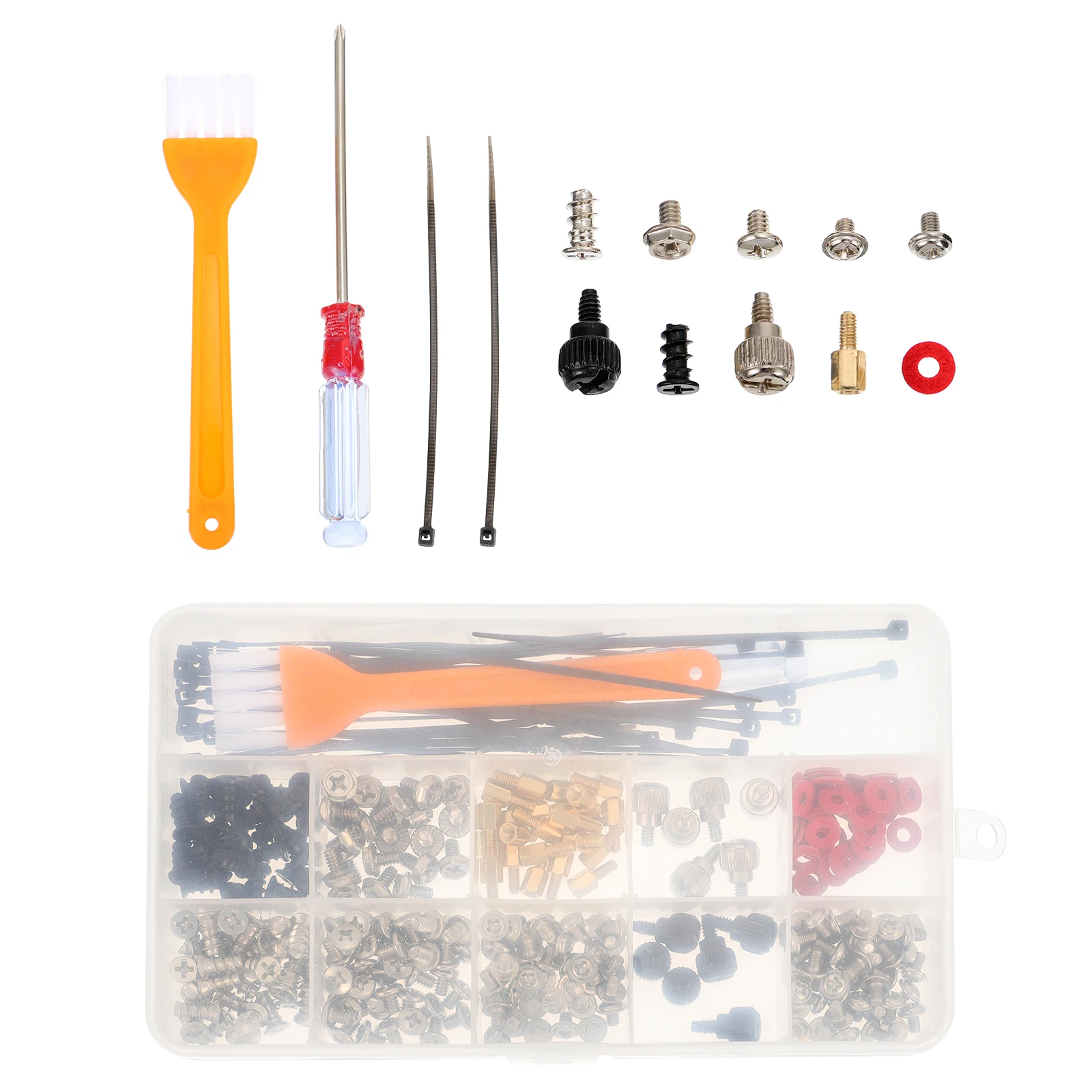 

Computer Screw Sets Assortment Kit for PC Case Motherboard Fan Installation Various Screws Copper Gaskets