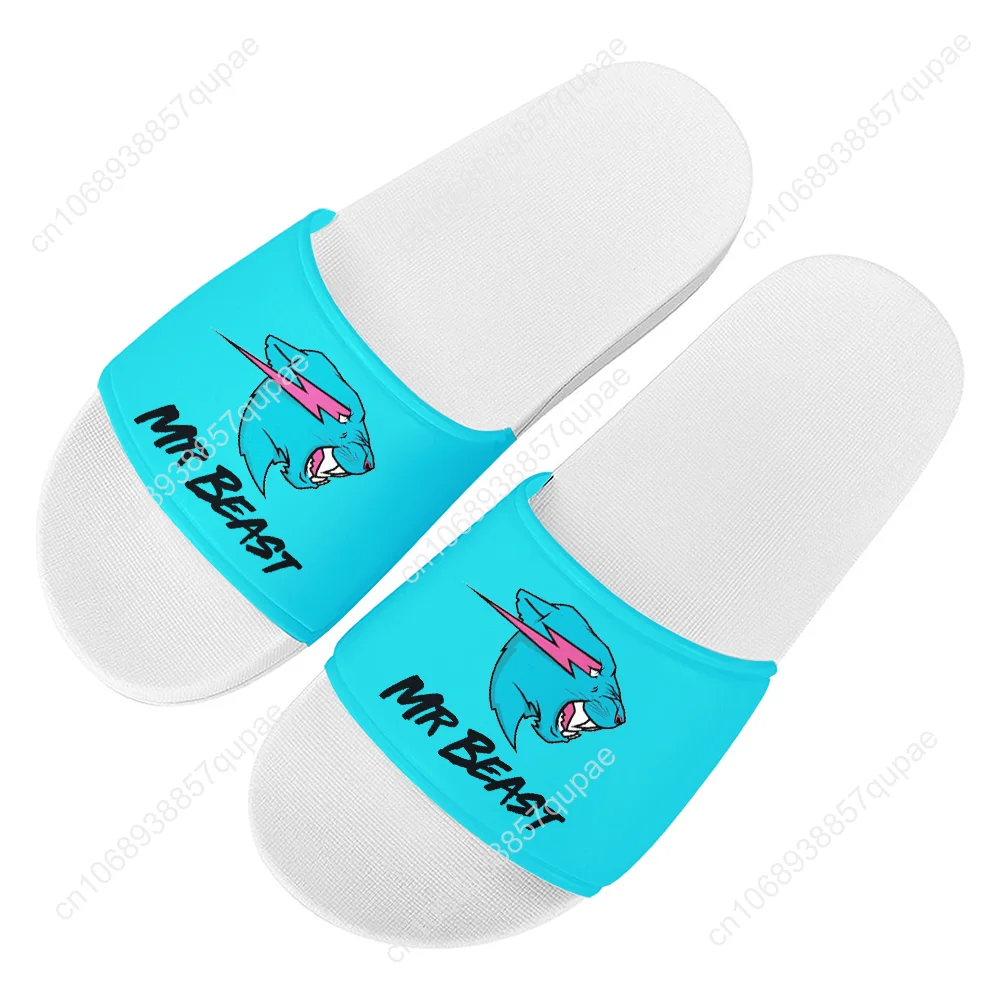 Mr Beast-Pantoufles de plage pour hommes et femmes, chaussures d'eau pour la maison, blogueur de jeu, sandales de piscine pour adolescents, pantoufles d'été personnalisées de haute qualité